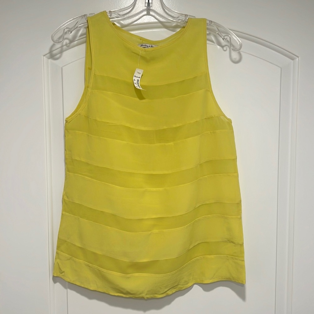 NWT Madewell 100% silk Yellow Tank